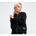 Womens Boxy Zip-Through Hooded Top