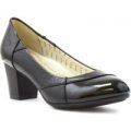 Lilley And Skinner Womens Patent Court Shoe in Black