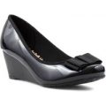Comfort Plus Womens Black Wide Fit Wedge Shoe