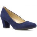 Lilley Womens Faux Suede Heeled Court Shoe in Navy