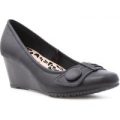 Comfort Plus Womens Black Wide Fit Court Shoe