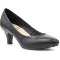 Lilley Womens Heeled Court Shoe in Black
