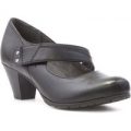 Soft Line Womens Heeled Court Shoe in Black