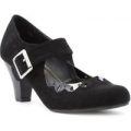 Lilley Womens Black Heeled Court Shoe