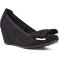 Comfort Plus Womens Wide Fit Wedge Shoe in Black