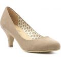 Lilley Womens Taupe Faux Suede Court Shoe