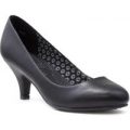 Lilley Womens Black Matte Effect Court Shoe