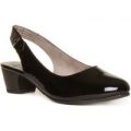 Jana Womens Black Slingback Patent Heeled Shoe