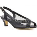 Lilley Womens Black Peep Toe Heeled Evening Shoe