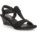 Lilley Womens Wedge Studded Sandal in Black