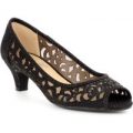 Lilley Womens Black Lace Mesh Court Shoe