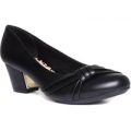 Comfort Plus Womens Black Bow Court Shoe