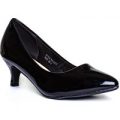 Comfort Plus Womens Black Glossy Court Shoe
