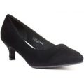 Comfort Plus Womens Black Faux Suede Court Shoe