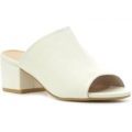 Lilley Womens White Leather Look Sleeve Mule
