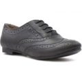 Lilley Womens Black Lace Up Brogue Shoe