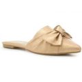 Lilley Womens Rose Gold Knotted Bow Pointed Mule
