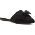 Lilley Womens Black Knotted Bow Pointed Mule