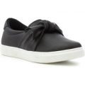 Lilley Womens Black Bow Slip On Casual Shoe