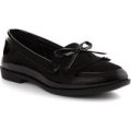 Lilley Womens Black Patent Loafer Shoe