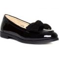 Lilley Womens Black Patent Loafer with Bow