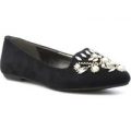 Truffle Womens Black Embellished Loafer