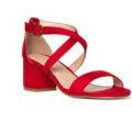 Truffle Womens Red Block Heel Sandal