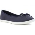 Lilley Womens Navy Slip On Canvas with Bow
