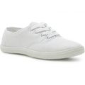 Womens White Lace Up Canvas Shoe
