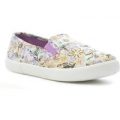 Lilley Womens Lilac Floral Slip On Canvas