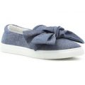Lilley Womens Denim Oversized Bow Canvas Shoe
