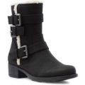 Lilley Womens Black Ankle Boot with Warm Lining