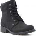 Clarks Womens Black Leather Lace Up Ankle Boot