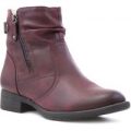 Soft Line Womens Burgundy Matte Effect Ankle Boot