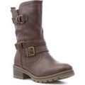 Heavenly Feet Womens Brown Ankle Boot with Buckle