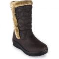 Softlites Womens Quilted Comfort Boot in Brown