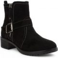 Lilley Womens Black Ankle Boot with Stitch Detail