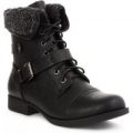 Lilley Womens Lace Up Detail Boot in Black