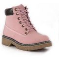 Womens Lace Up Ankle Boot in Pink