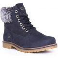 Wrangler Womens Navy Lace Up Faux Fur Boot
