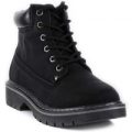 Womens Lace Up Black Ankle Boot
