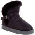 Dr Keller Womens Black Faux Suede Pull On Boot