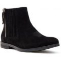 Lilley Womens Black Imi-Suede Ankle Boot