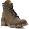 Heavenly Feet Womens Chestnut Leather Lace Up Boot