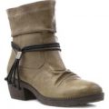 Cushion Walk Rouched Ankle Boot in Taupe