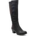 Lilley Low Heel High Leg Stitched Panel Boot
