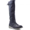 Heavenly Feet Womens Navy Knee High Boot