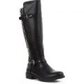 Lilley Womens Black Quilted Long Leg Boot