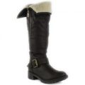 Lilley Womens Brown Faux Shearling Riding Boot