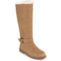 Lilley Womens Quilted Knee High Boot in Beige